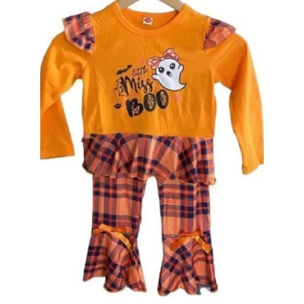 Unbranded NWOT Halloween toddler girls, two piece little miss boo set 110/40￼